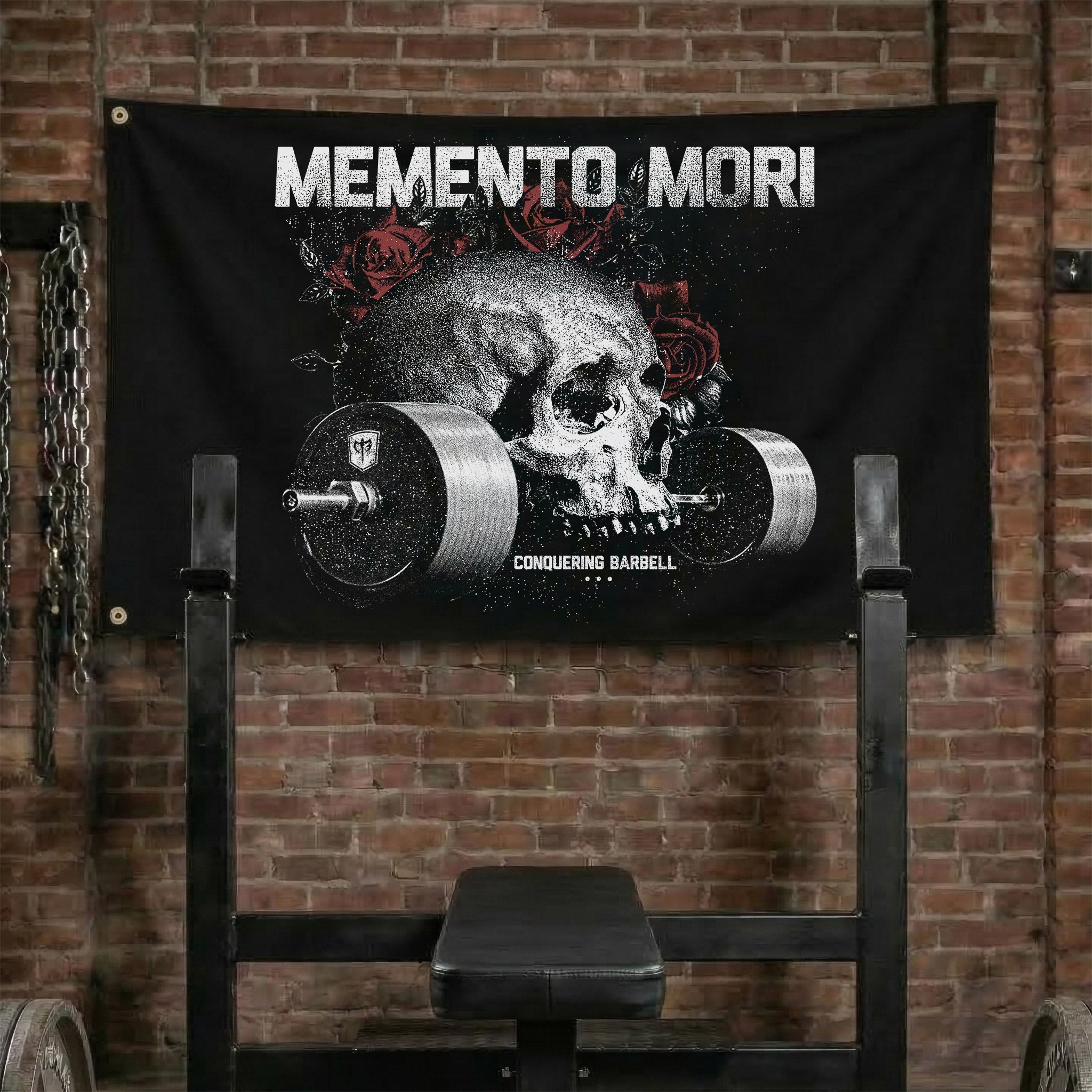 Memento Mori - 3' x 5' Polyester Flag - Conquering Barbell