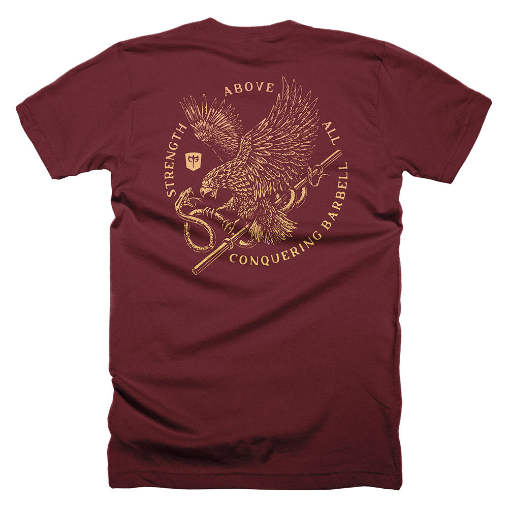 Eagle Vs Snake - on Maroon Tee