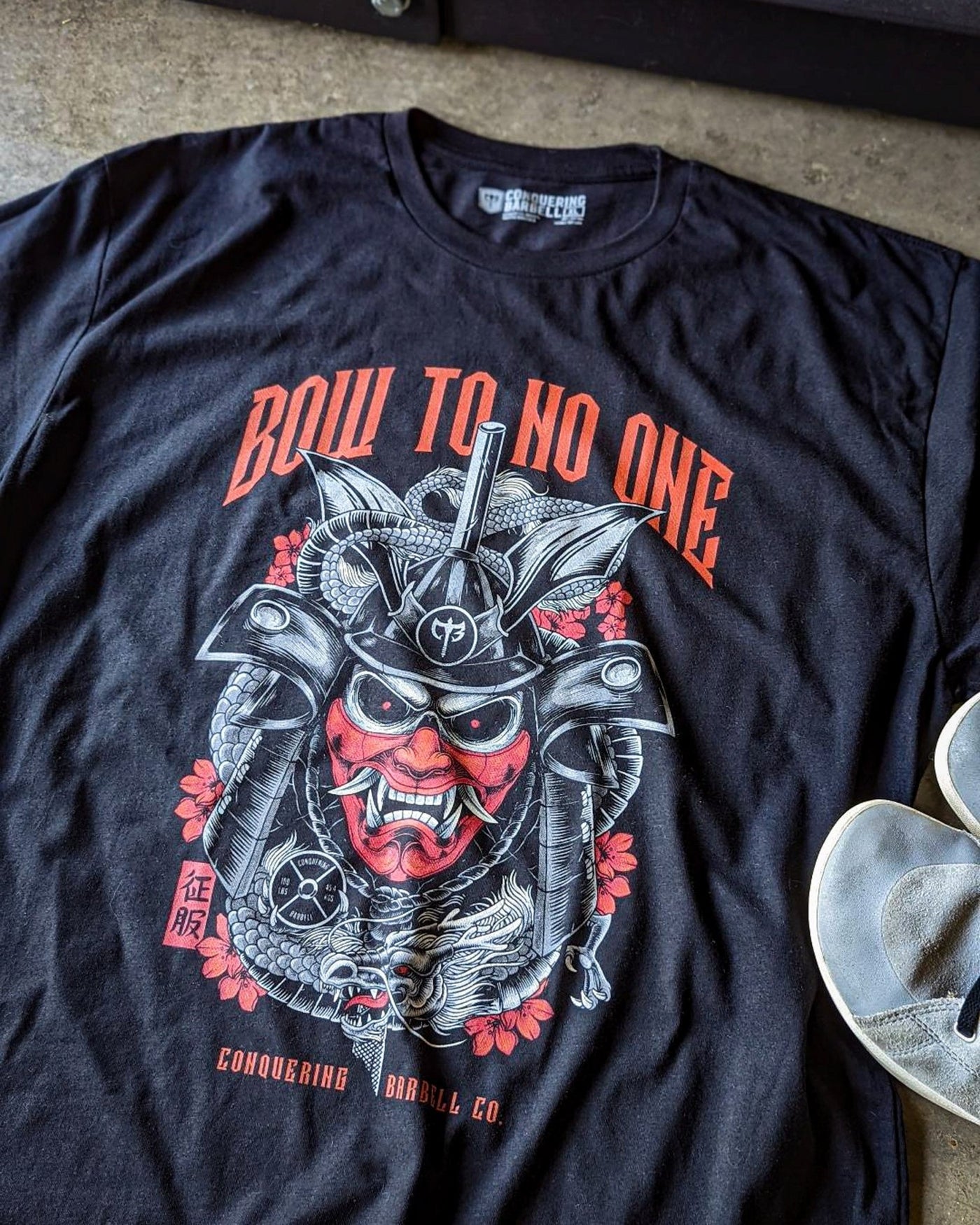 Bow to No One - Black Tee - Conquering Barbell