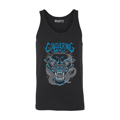 CB Electric Panther - on Black tank top - Conquering Barbell
