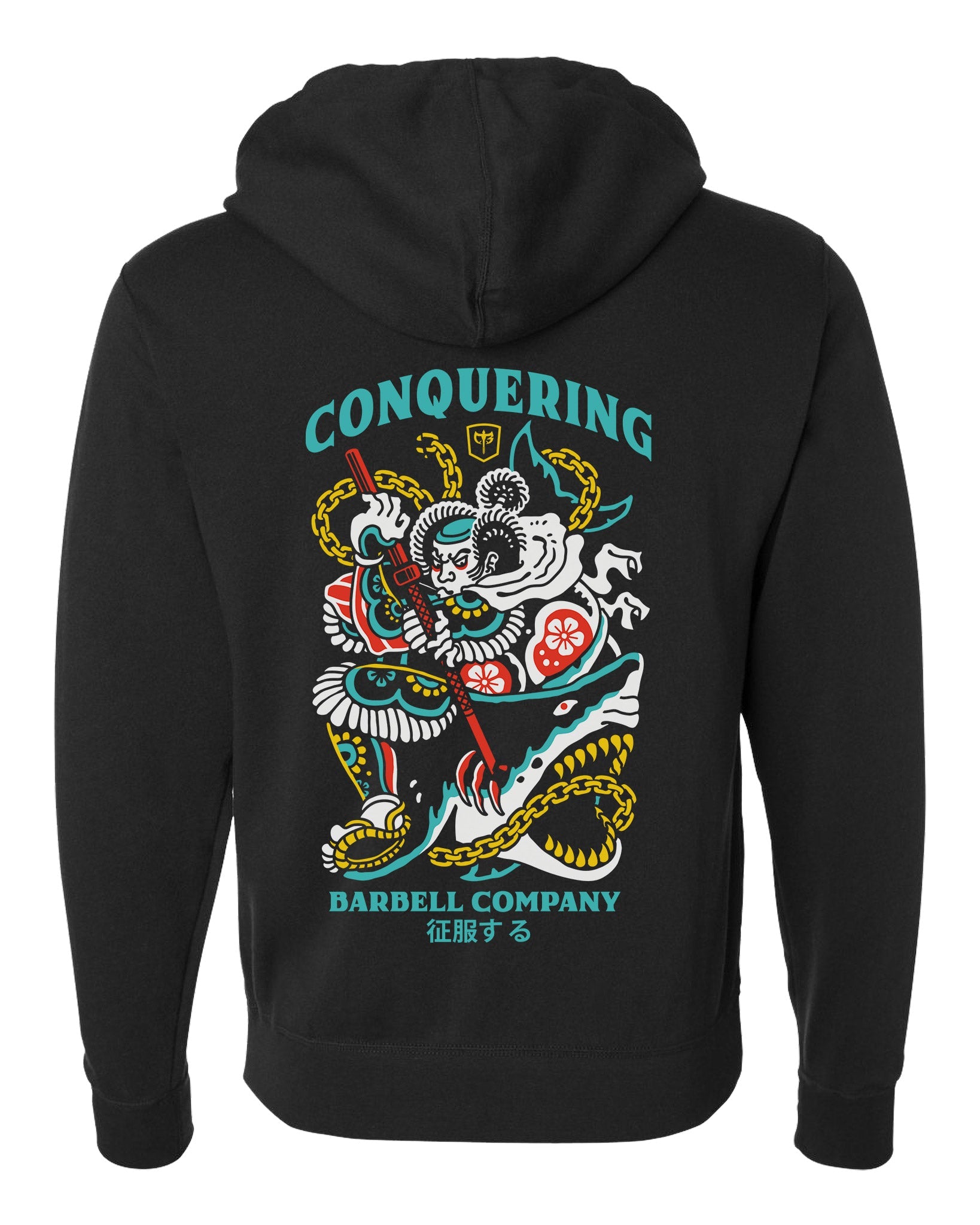 Conquer - Bushido - on Black Pullover Hoodie