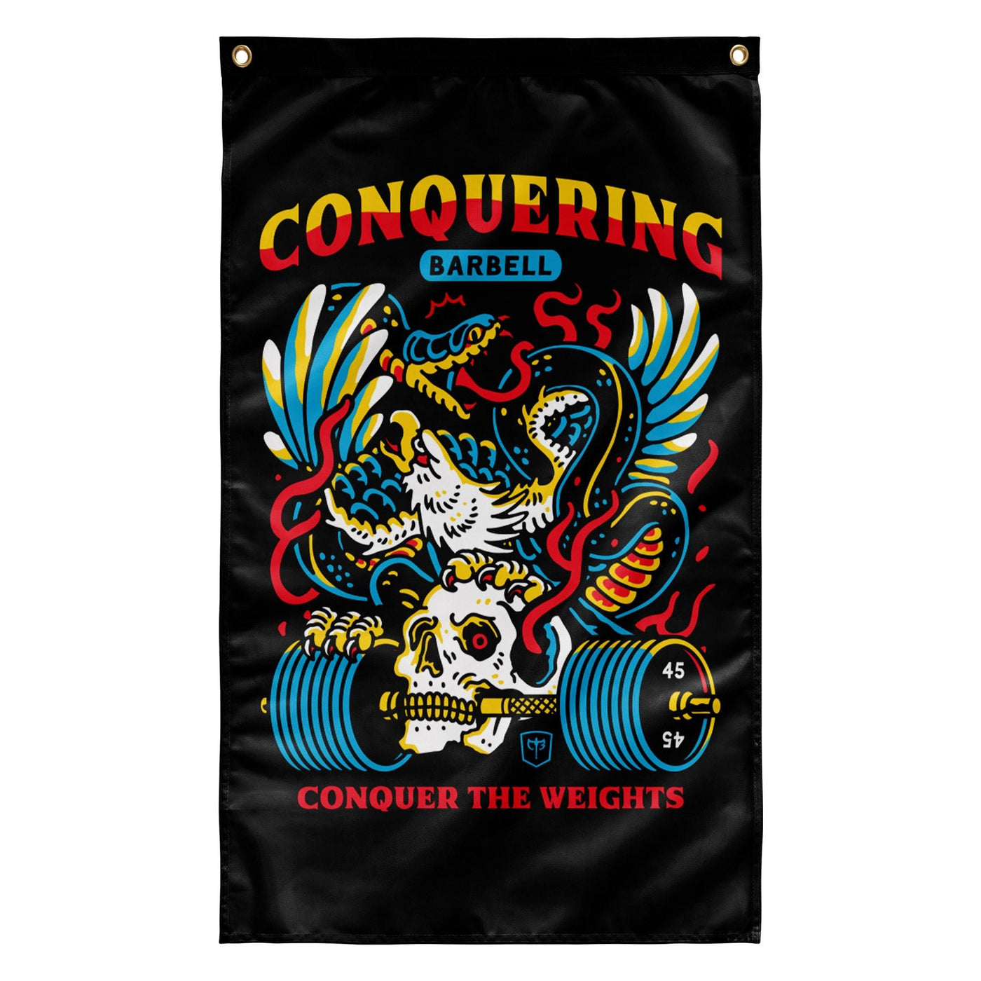 Conquer The Weights - Air Raid - 3' x 5' Polyester Flag - Conquering Barbell