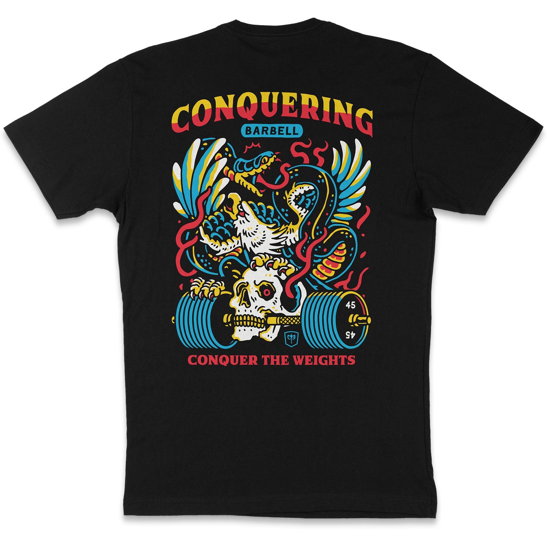 Conquer The Weights - Air Raid - on Black tank top - Conquering