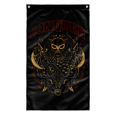 Conquer - Viking - 3' x 5' Polyester Flag - Conquering Barbell