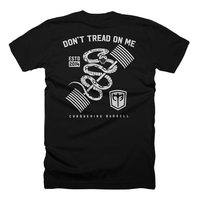 Don't Tread on Me - Black Tee - Conquering Barbell