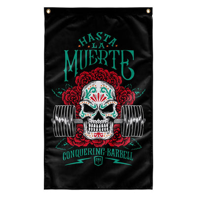 Hasta La Muerte (Until Death) - Version 2 - 3' x 5' Polyester Flag - Conquering Barbell