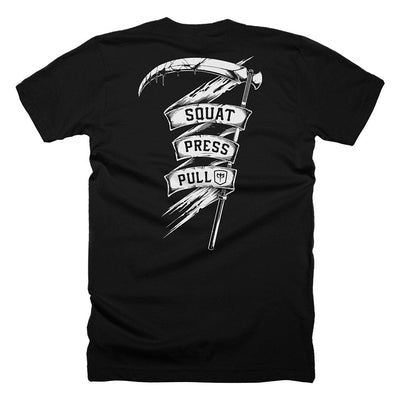 The Scythe - Squat Press Pull® Tee - Conquering Barbell