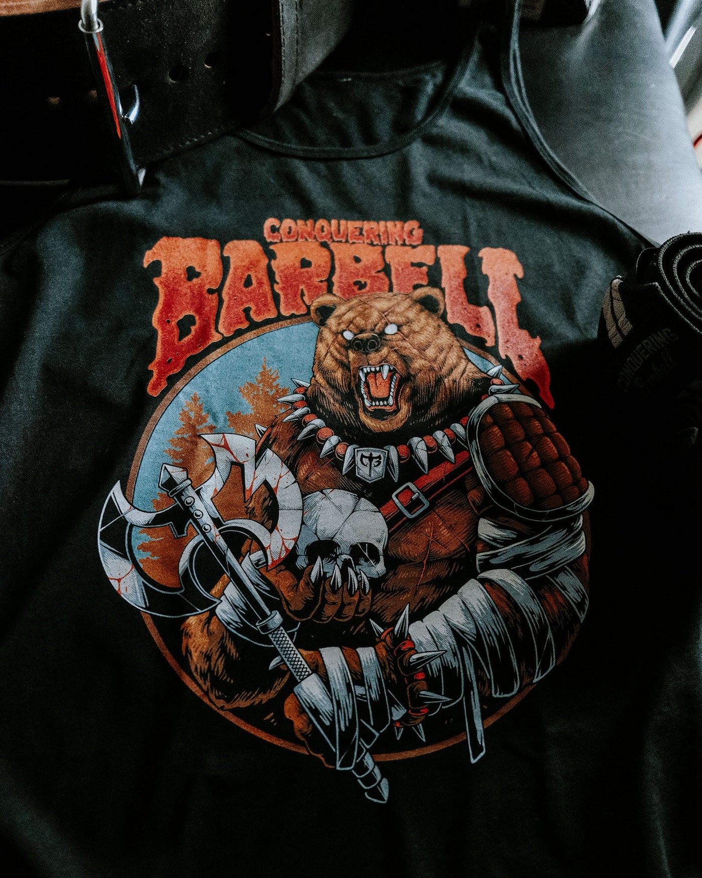 The Warrior Bear - Black tank top - Conquering Barbell
