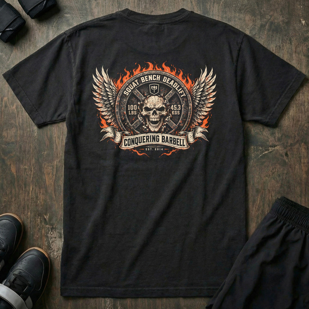 Squat Bench Deadlift - Winged Plate - Relaxed Fit Tee - back print
