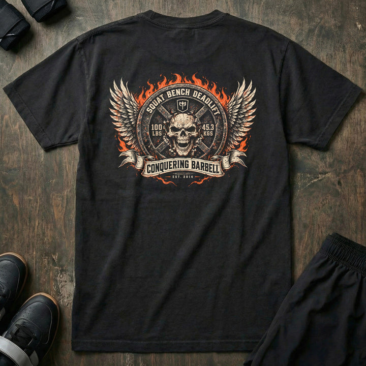 Squat Bench Deadlift - Winged Plate - Relaxed Fit Tee - back print
