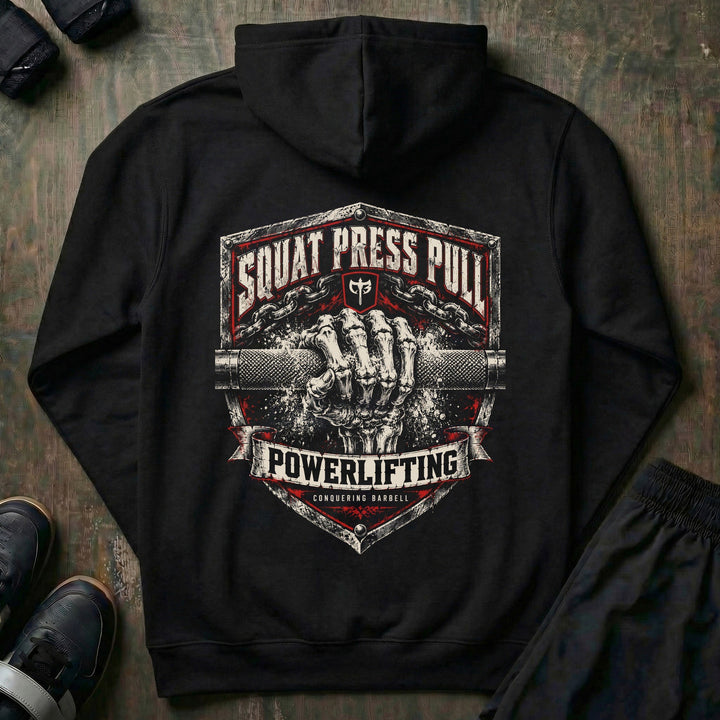 Squat Press Pull - Grip Shield - Pullover Hoodie - back print