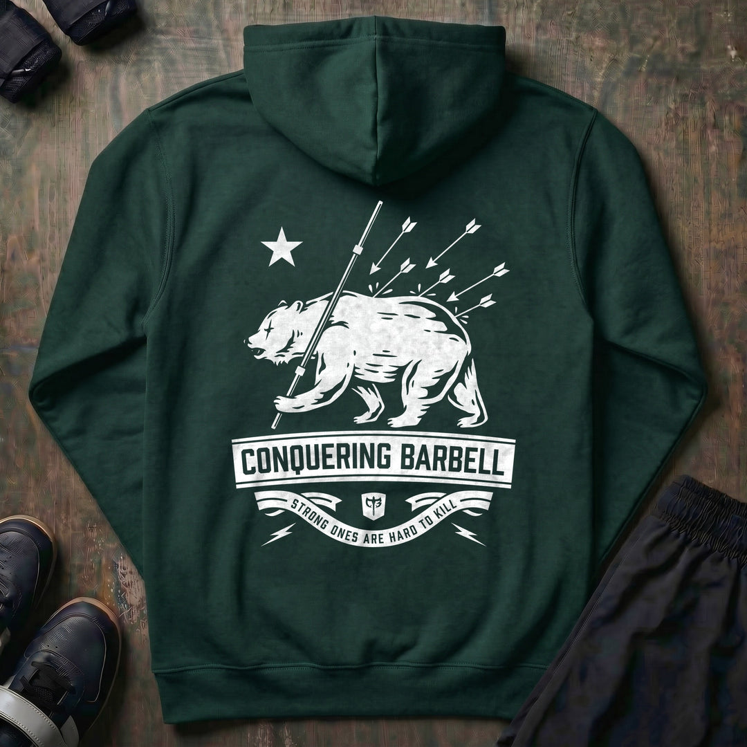 Bear Strong pullover hoodie in Alpine Green, back print