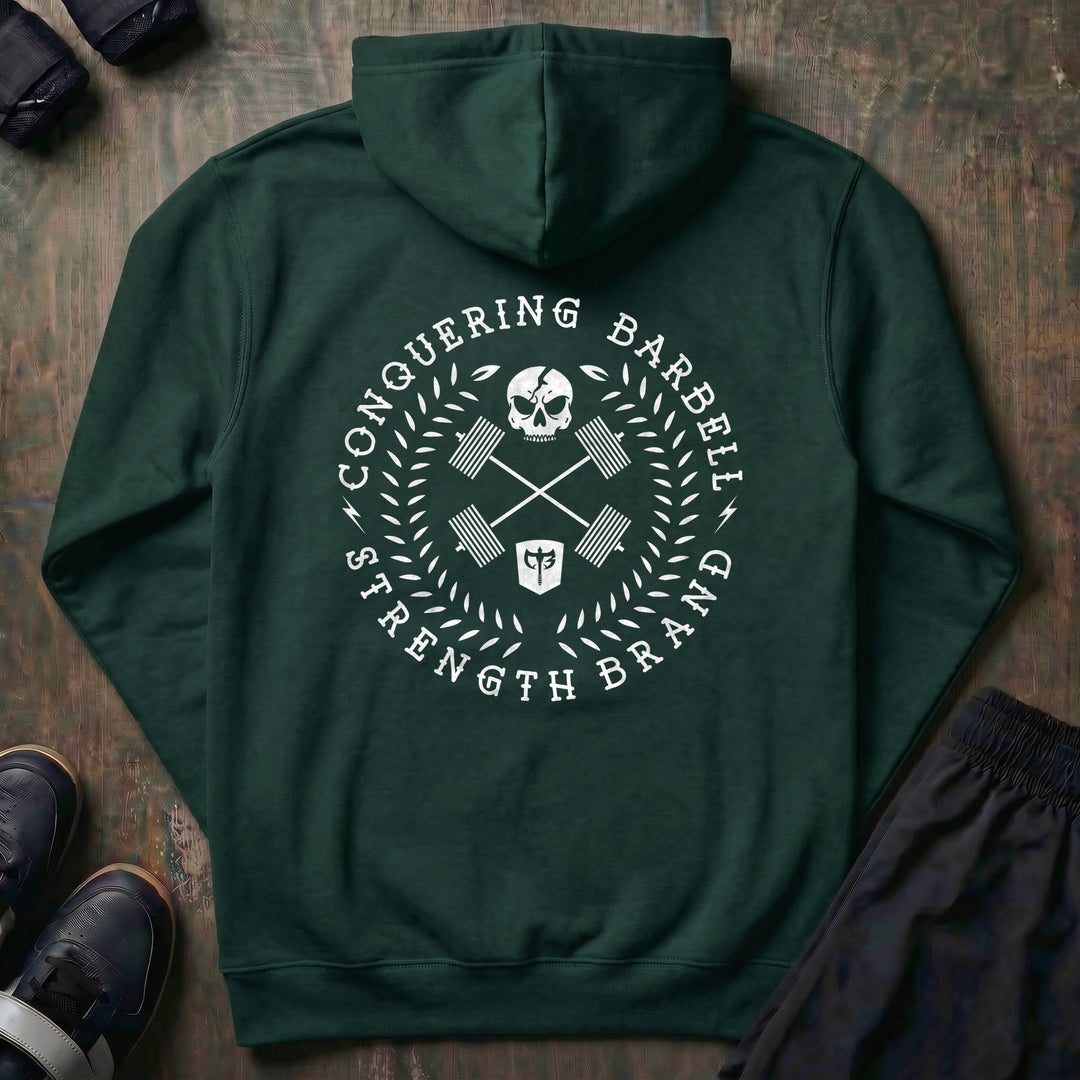 CB Badge - Wreath pullover hoodie in Alpine Green, back print