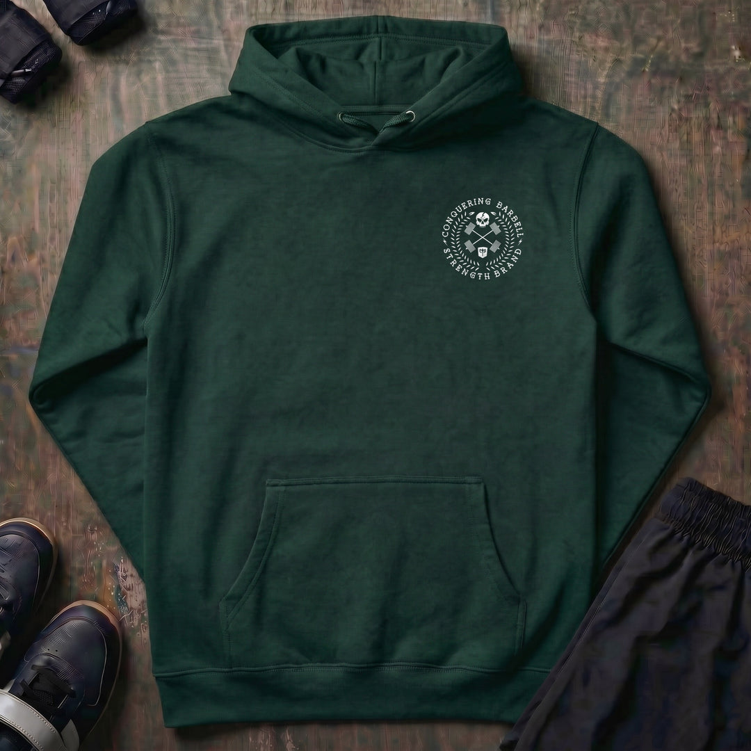 CB Badge - Wreath pullover hoodie in Alpine Green, front