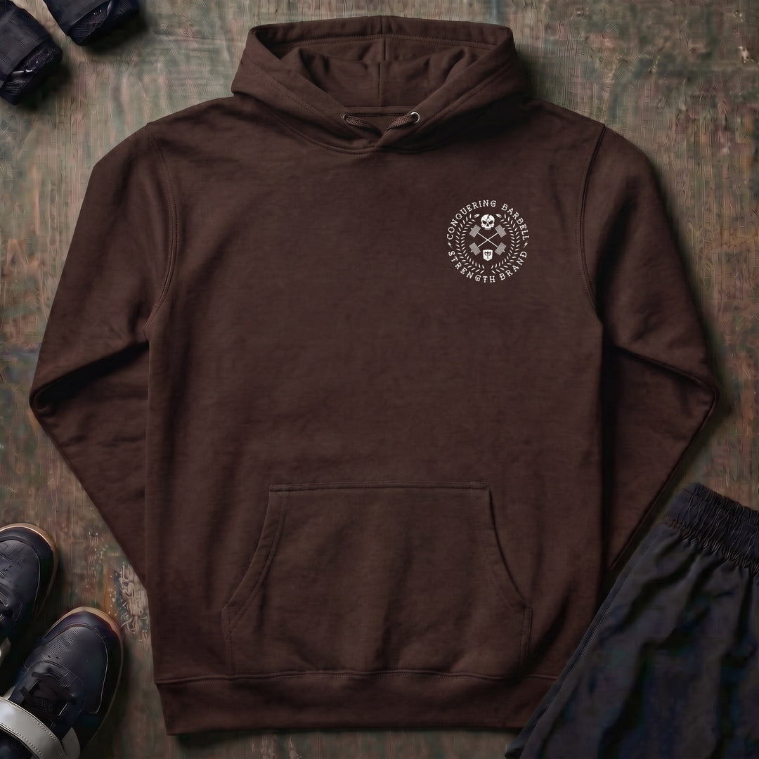 CB Badge - Wreath pullover hoodie in Brown, front
