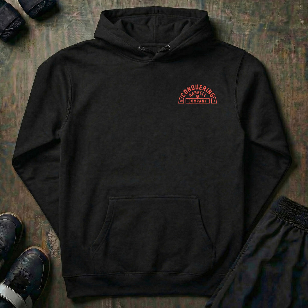 CB Iconic Badge pullover hoodie in Black, front