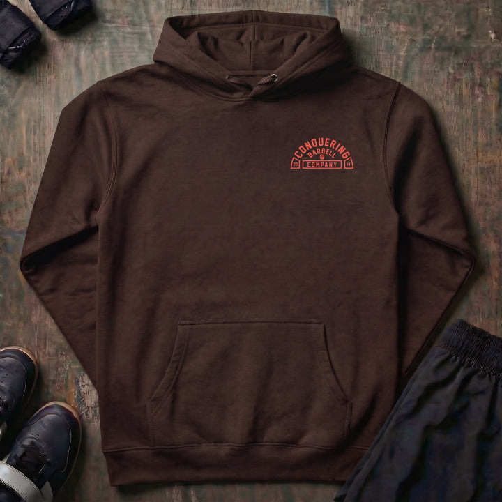 CB Iconic Badge pullover hoodie in Brown, front
