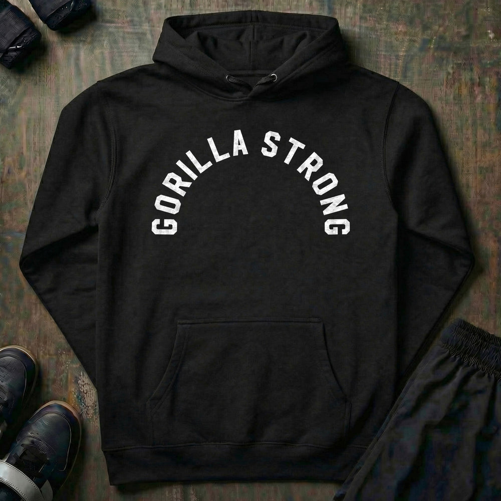 Gorilla Strong pullover hoodie in Black, front