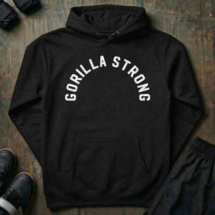 Gorilla Strong pullover hoodie in Black, front