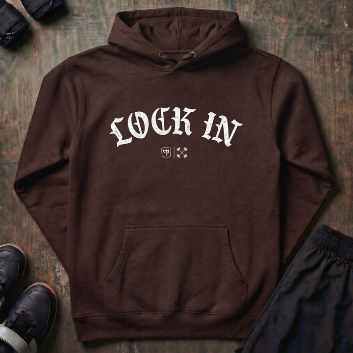 Lock In pullover hoodie in Brown