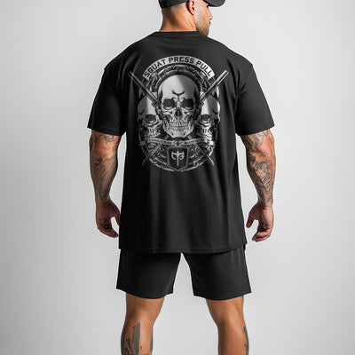 Squat Press Pull - Skulls - Oversized tee