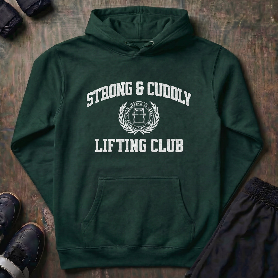 Strong &amp; Cuddly Lifting Club pullover hoodie in Alpine Green