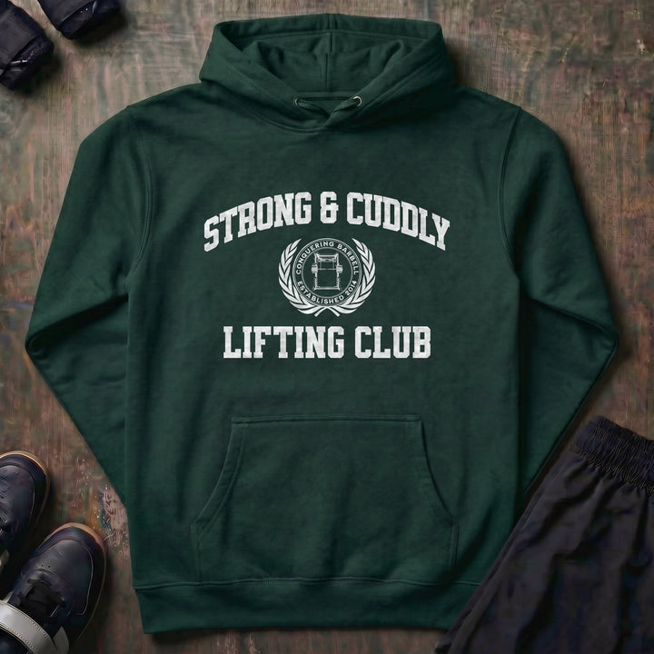 Strong &amp; Cuddly Lifting Club pullover hoodie in Alpine Green