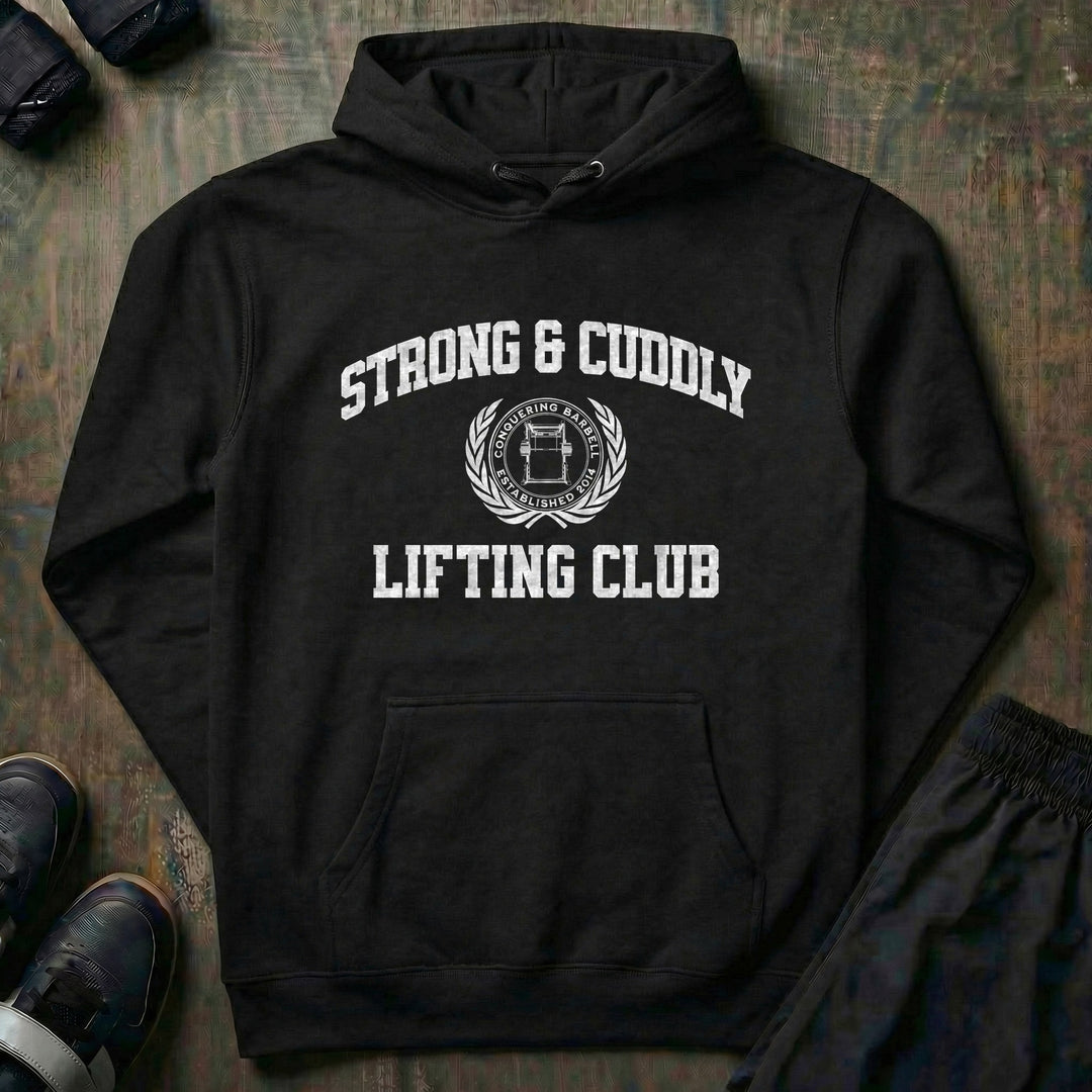 Strong & Cuddly Lifting Club pullover hoodie in Black