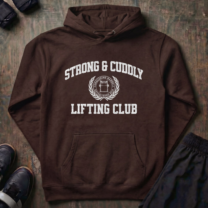 Strong &amp; Cuddly Lifting Club pullover hoodie in Brown