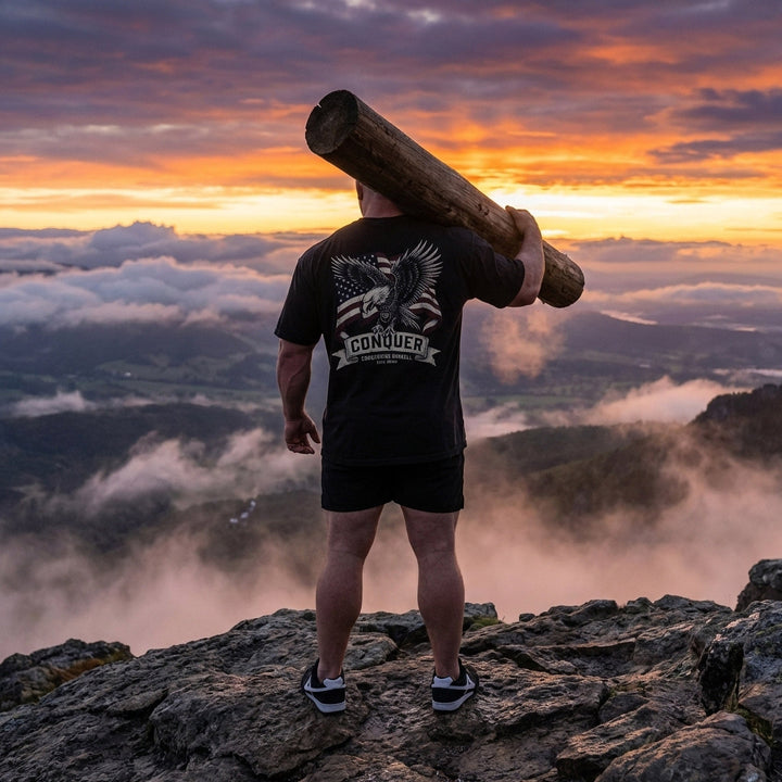 Old Glory Eagle relaxed fit tee in Black: a powerful eagle with wings spread wide