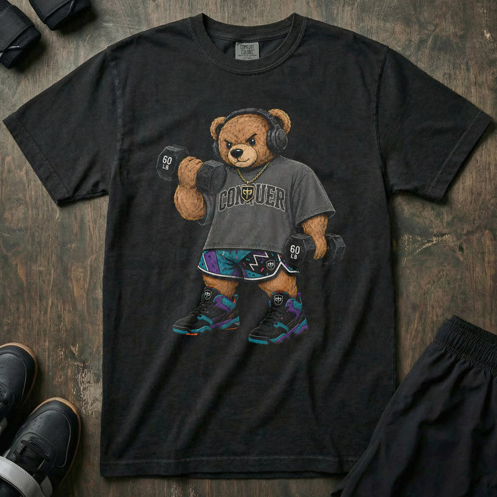 Arm Day Bear relaxed fit tee in Black