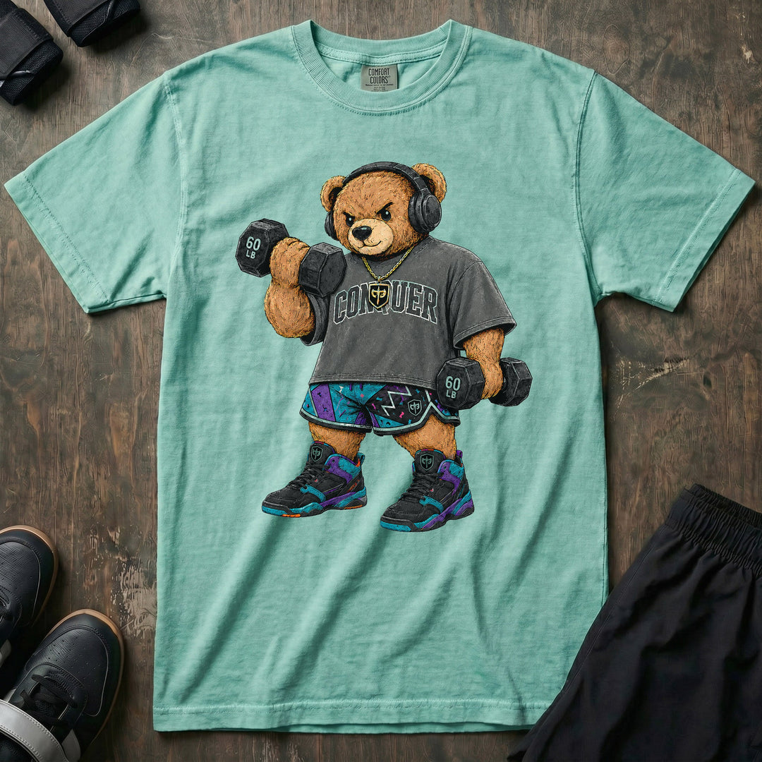 Arm Day Bear relaxed fit tee in Chalky Mint