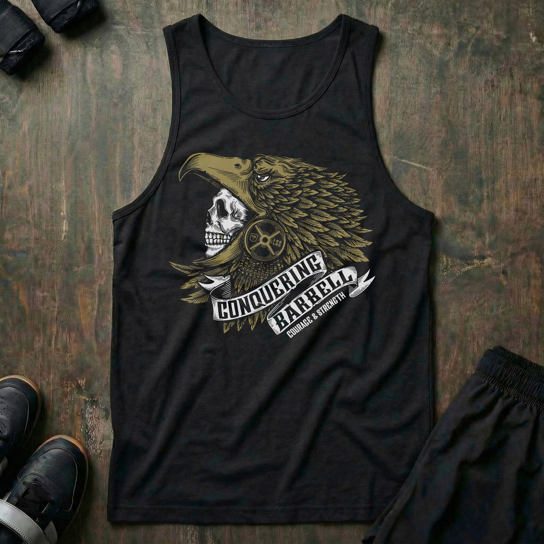 Aztec Eagle Warrior tank top in Black