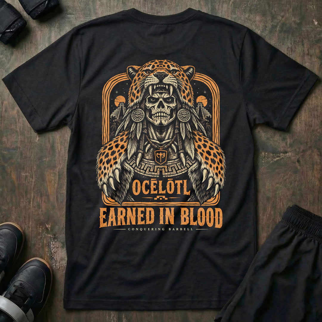 Aztec Jaguar Warrior tee in Black