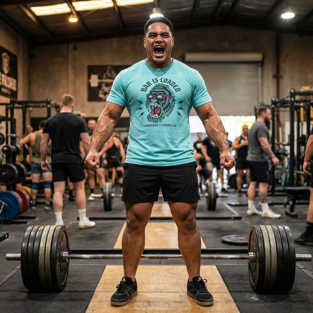 Bar Is Loaded - Gorilla Tee - Conquering Barbell