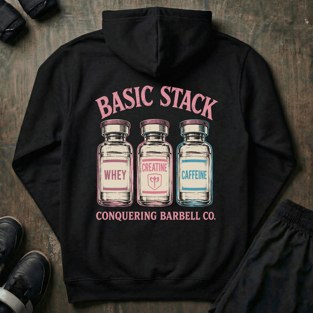 Basic Stack pullover hoodie in Black