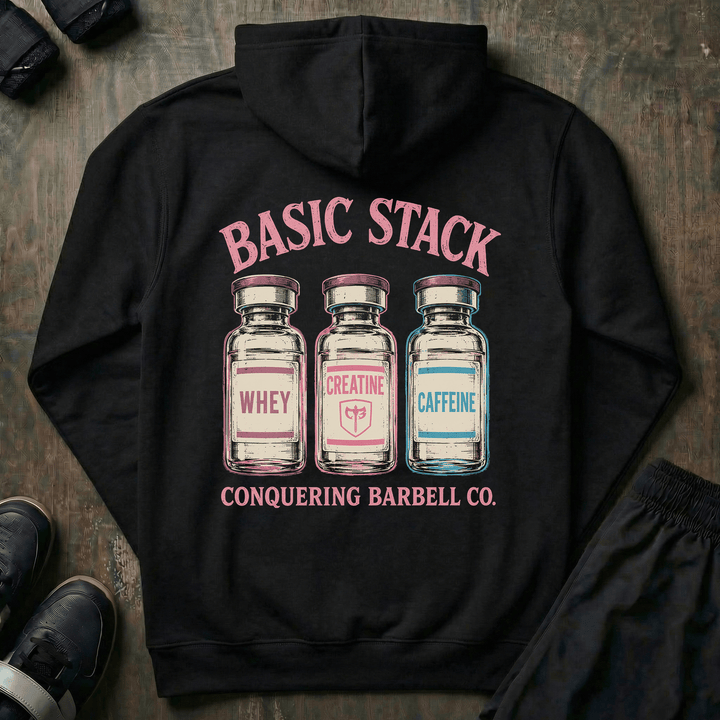 Basic Stack pullover hoodie in Black