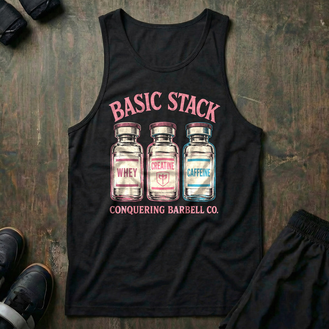 Basic Stack - Tank Top - Black front