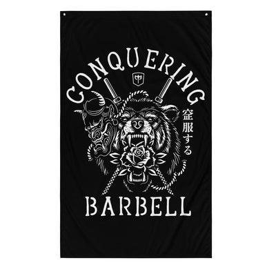 Bear Oni - 3' x 5' Polyester Flag - Conquering Barbell