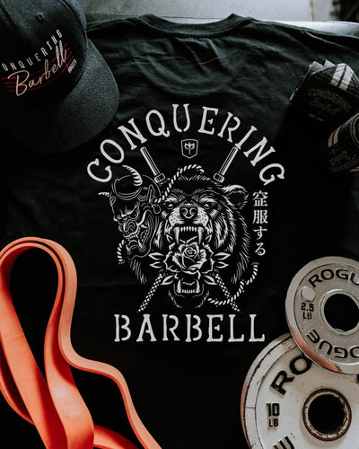 Bear Oni - Black Tee - Conquering Barbell