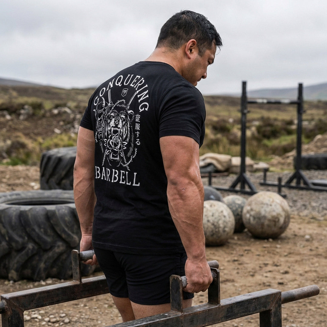 Bear Oni - Black Tee - Conquering Barbell