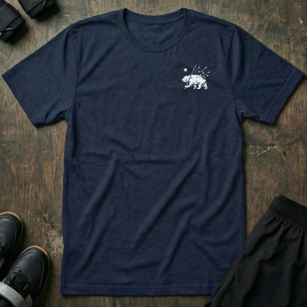 Bear Strong - on Navy Tee - Conquering Barbell