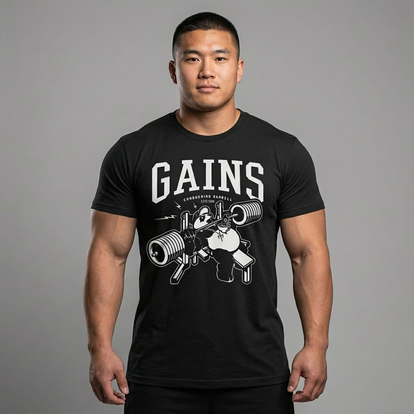 Bench Press Panda Tee - Conquering Barbell