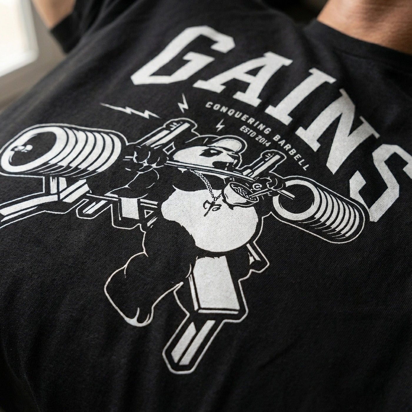 Bench Press Panda Tee - Conquering Barbell