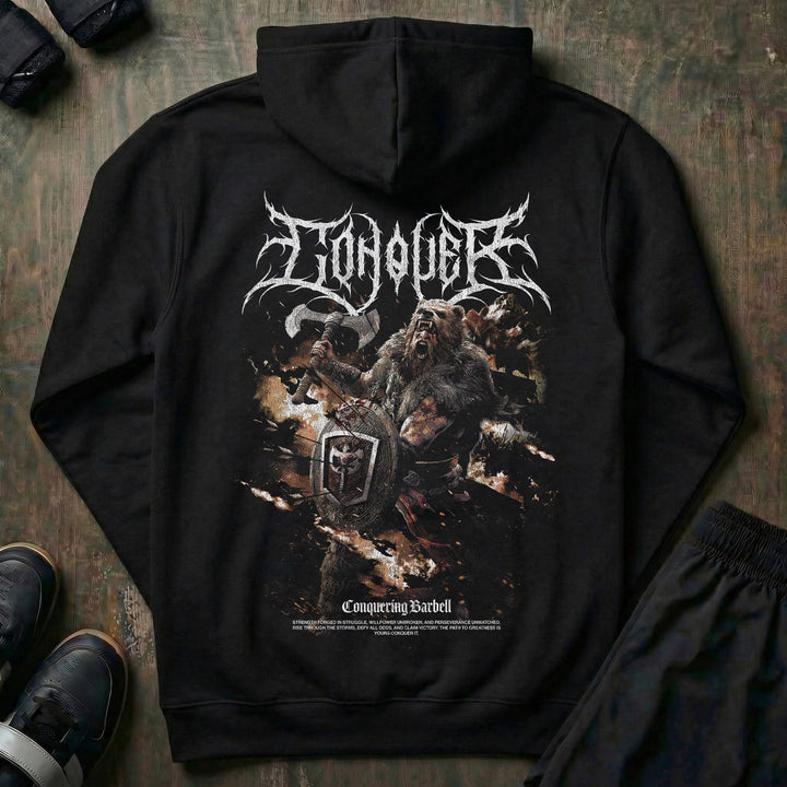 Berserker - on Black Pullover Hoodie - Conquering Barbell
