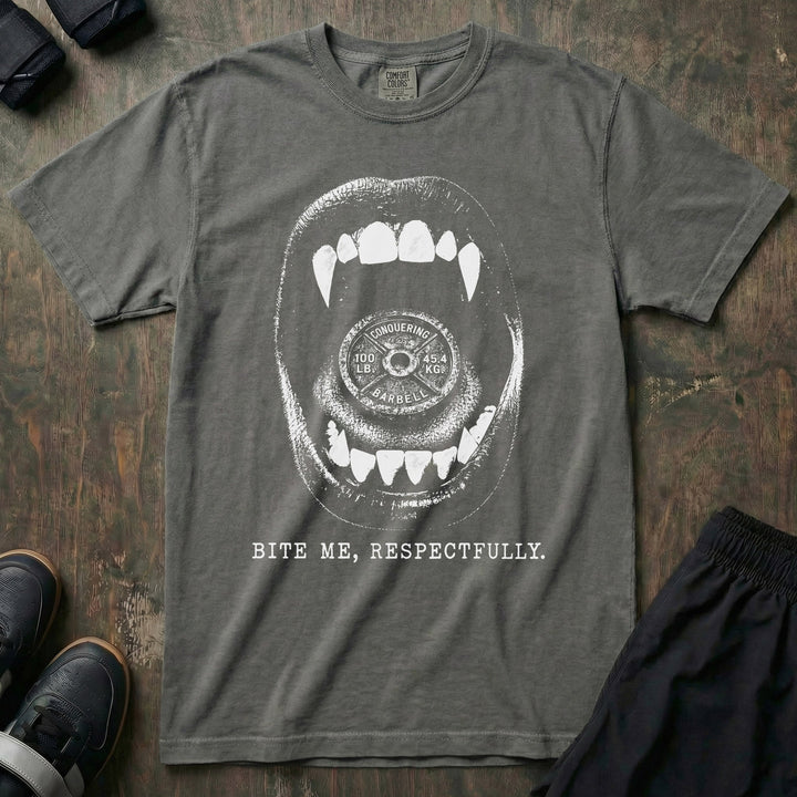 Bite Me, Respectfully. - Relaxed Fit tee - Conquering Barbell