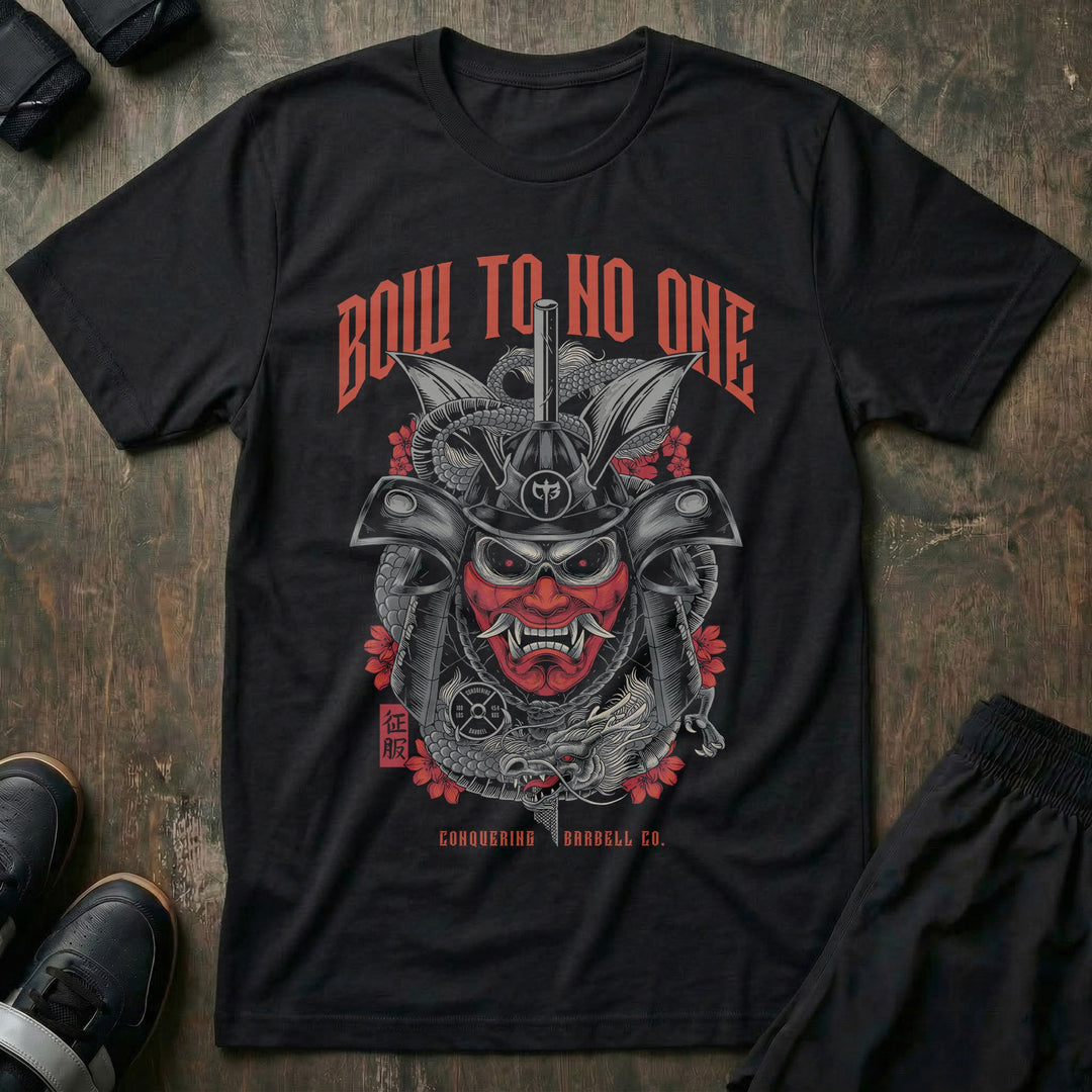 Bow to No One - Black Tee - Conquering Barbell
