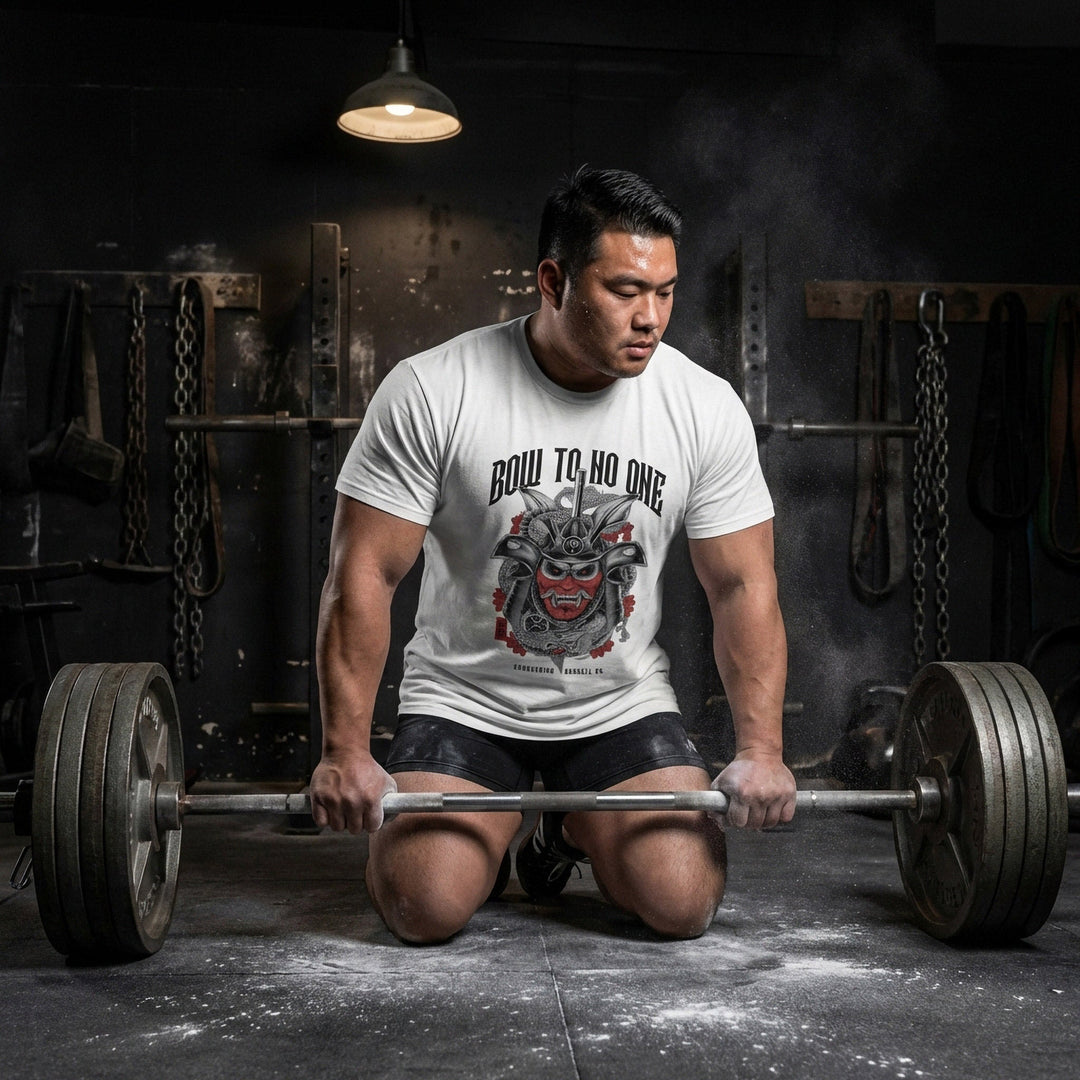 Bow to No One - White Tee - Conquering Barbell