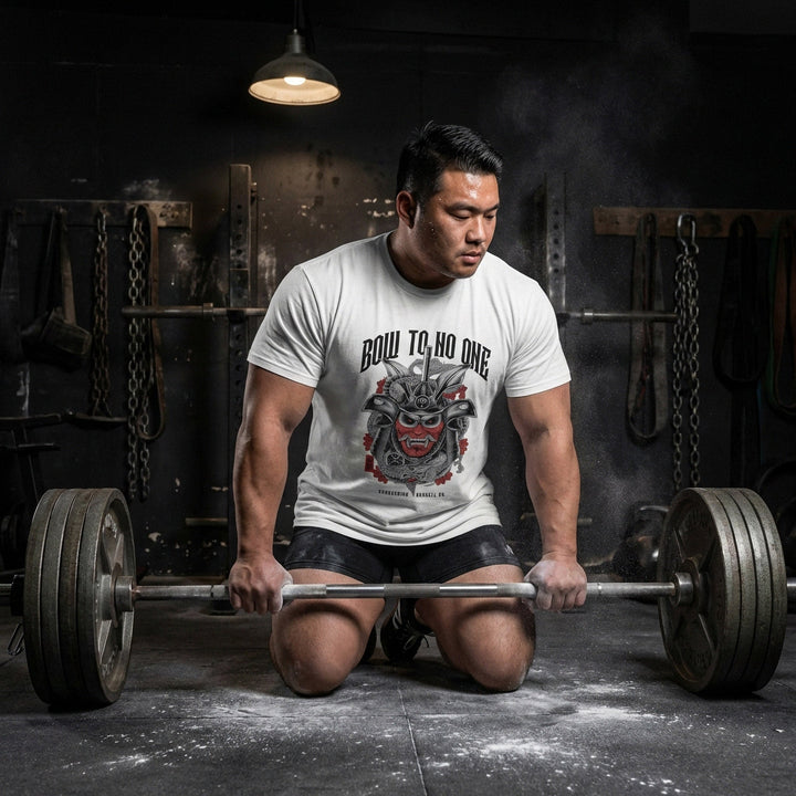 Bow to No One - White Tee - Conquering Barbell