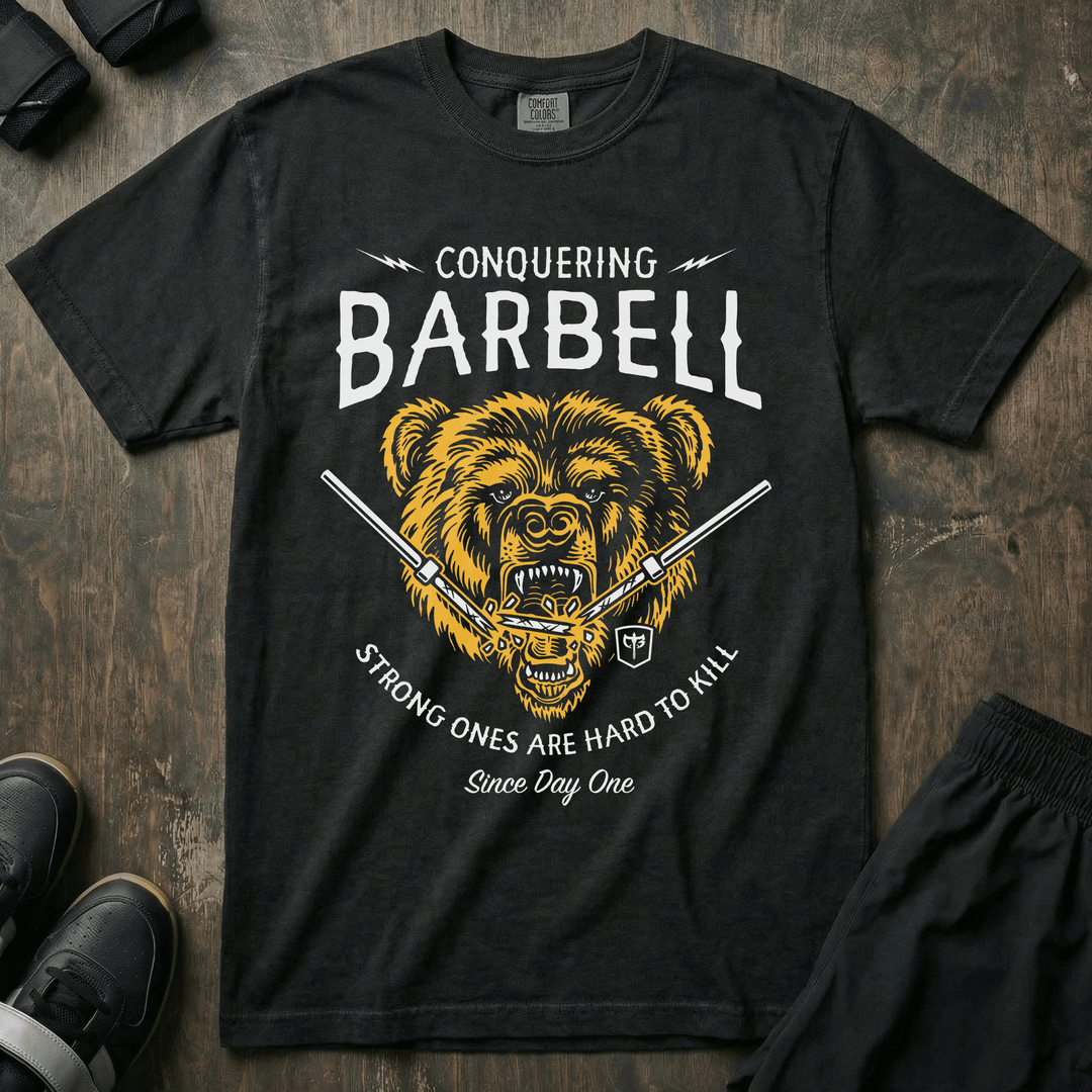 Breaking Barbell Bear relaxed fit tee in Black